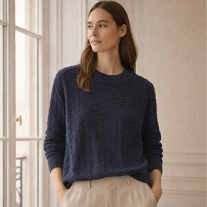 Sancia Navy Sonora Carina Textured Sweater
